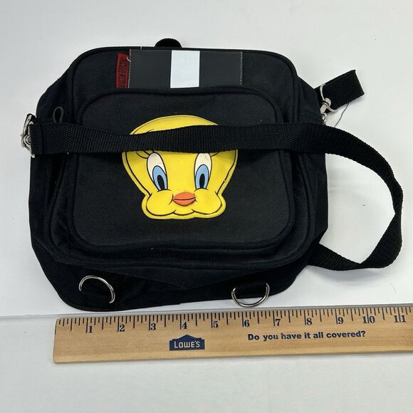 VTG Looney Tunes Tweety Bird 1998 Backpack Convertible Crossbody 3D Pockets - Picture 14 of 16